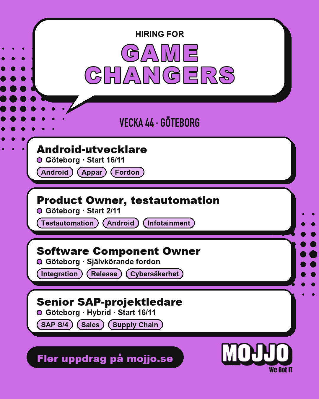 Veckans uppdrag · Game changers